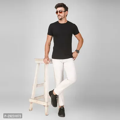 Stylish White Denim Mid-Rise Jeans For Men-thumb5