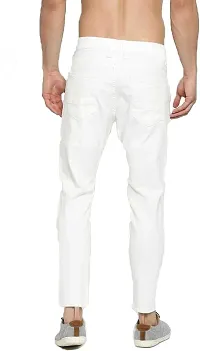 FLETE Stylish White Denim Mid-Rise Jeans For Men-thumb1