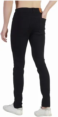 Stylish Cotton Blend Black Regular Fit Mid-Rise Jeans For Men-thumb1