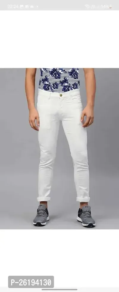 Stylish Cotton Blend Mid-Rise Jeans For Men