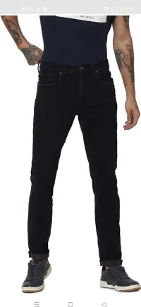 Stylish Cotton Blend Mid-Rise Jeans For Men-thumb1