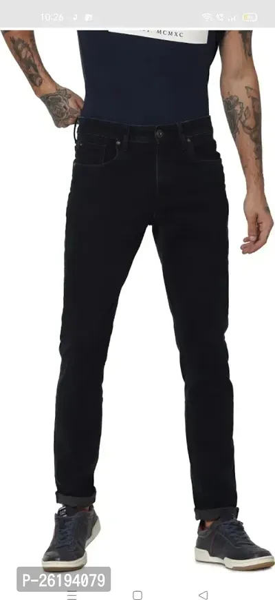 Stylish Cotton Blend Mid-Rise Jeans For Men-thumb2