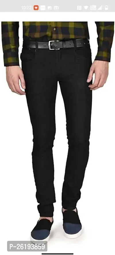 Stylish Cotton Blend Mid-Rise Jeans For Men-thumb0