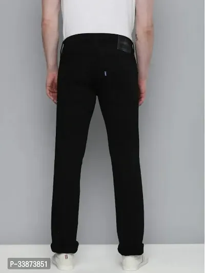 Stylish Polyester Black Regular Fit Mid-Rise Jeans For Men-thumb2