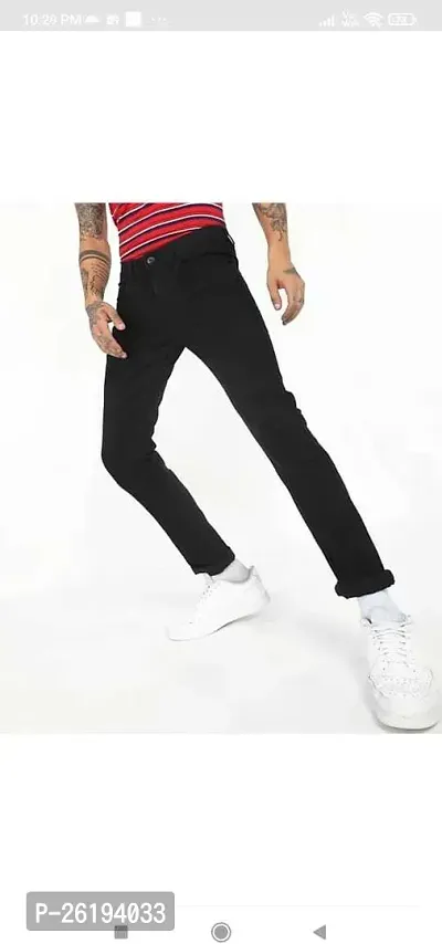 Stylish Cotton Blend Mid-Rise Jeans For Men-thumb3