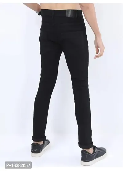 Men Plain Black Jeans-thumb2