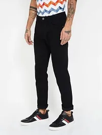 Men Plain Black Jeans-thumb1