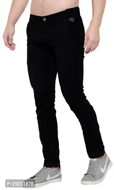 Stylish Black Denim Mid-Rise Jeans For Men-thumb3