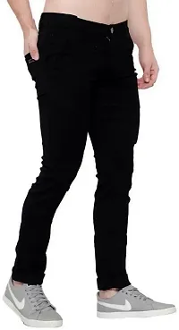 Stylish Black Denim Mid-Rise Jeans For Men-thumb4