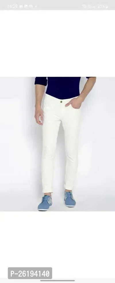 Stylish Cotton Blend Mid-Rise Jeans For Men