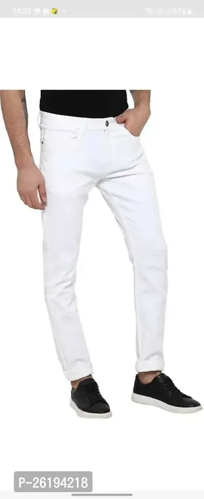 Stylish Cotton Blend Mid-Rise Jeans For Men-thumb3