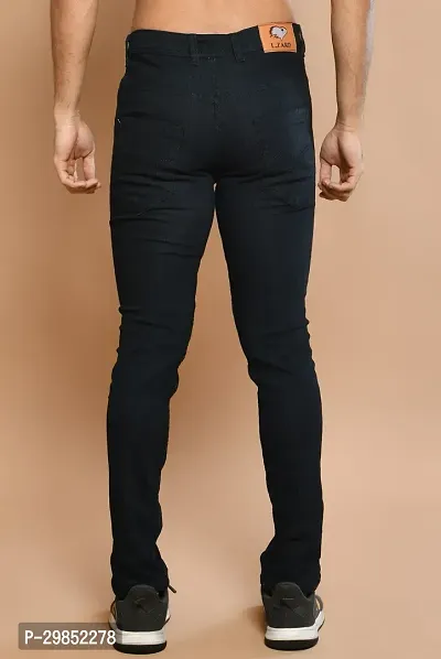 Comfortable Black Cotton Blend Mid-Rise Jeans For Men-thumb2