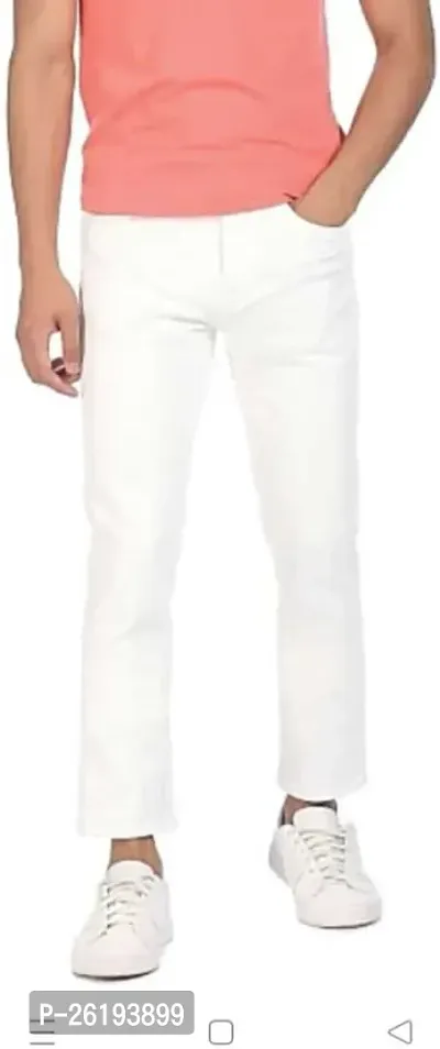 Stylish Cotton Blend Mid-Rise Jeans For Men