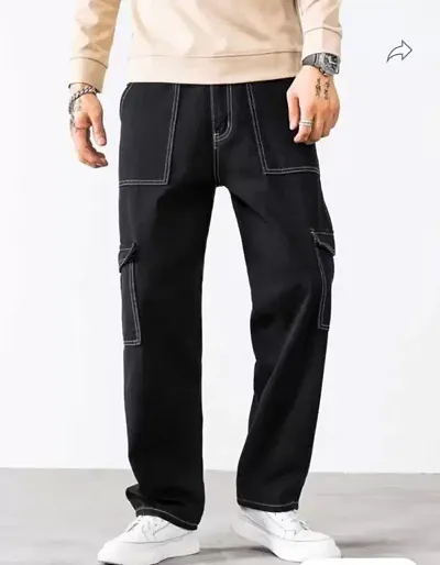 Stylish Solid Mid-Rise Jeans For Men