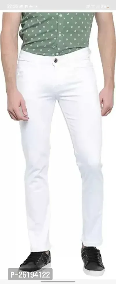 Stylish Cotton Blend Mid-Rise Jeans For Men