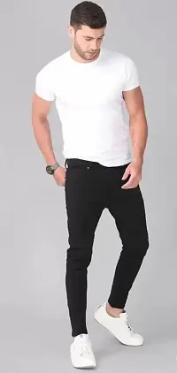 Coolcafe Stylish Black Lycra Blend Mid-Rise Jeans For Men-thumb3