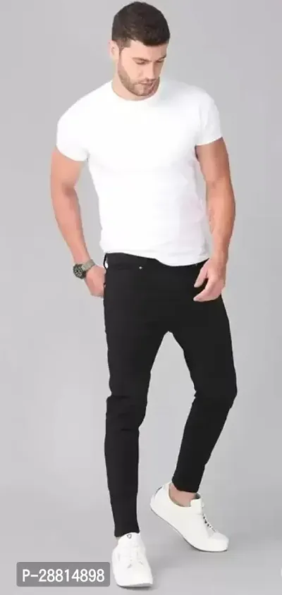 Coolcafe Stylish Black Lycra Blend Mid-Rise Jeans For Men-thumb4