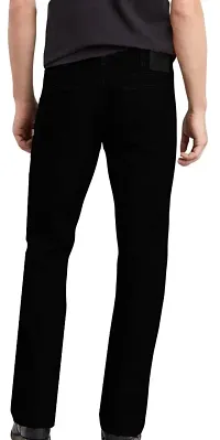 MEN KNEE SLIT BLACK JEANS-thumb1