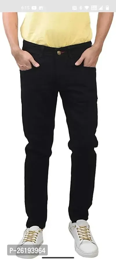 Stylish Cotton Blend Mid-Rise Jeans For Men-thumb0