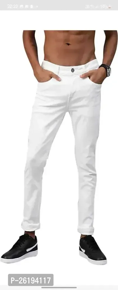 Stylish Cotton Blend Mid-Rise Jeans For Men-thumb0