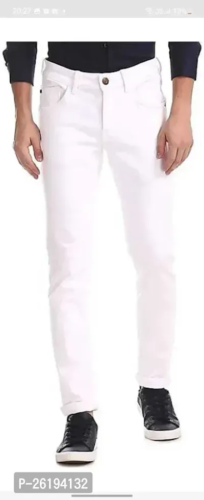 Stylish Cotton Blend Mid-Rise Jeans For Men-thumb0