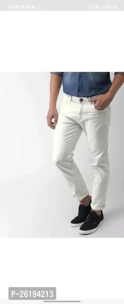 Stylish Cotton Blend Mid-Rise Jeans For Men-thumb3