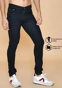 Stylish Black Denim Mid-Rise Jeans For Men-thumb3