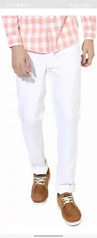 M.Weft White Color Cotton Blended Jeasn for Men