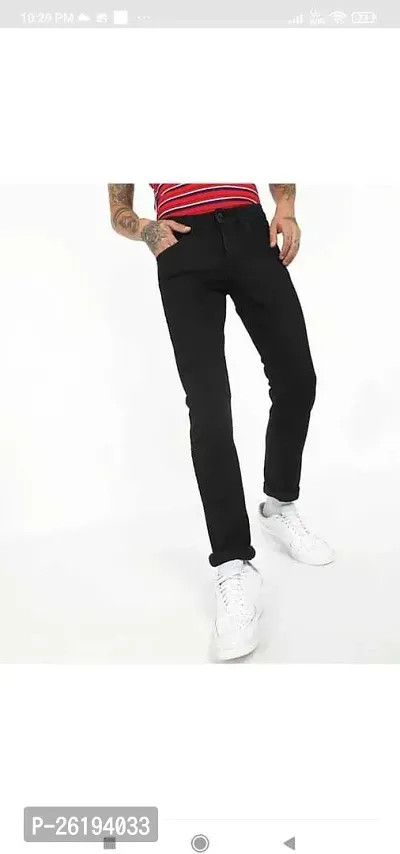 Stylish Cotton Blend Mid-Rise Jeans For Men-thumb2