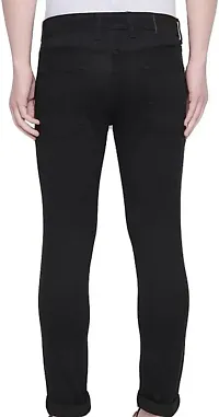 Stylish Black Cotton Blend Mid-Rise Jeans For Men-thumb1