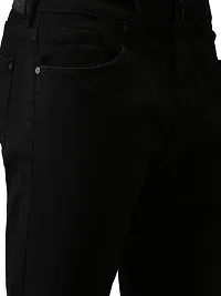 Comfortable Black Cotton Blend Mid-Rise Jeans For Men-thumb3