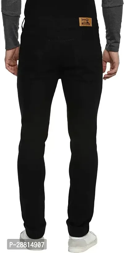 FLETE Stylish Black Denim Mid-Rise Jeans For Men-thumb2