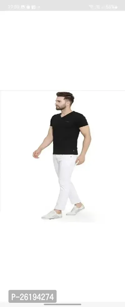 Stylish Cotton Blend Mid-Rise Jeans For Men-thumb3