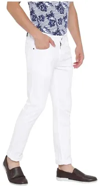 Men Plain White Jeans-thumb1