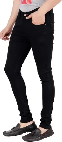 Bestloo Stylish Black Denim Mid-Rise Jeans For Men-thumb3