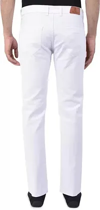 FLETE Stylish White Denim Mid-Rise Jeans For Men-thumb1