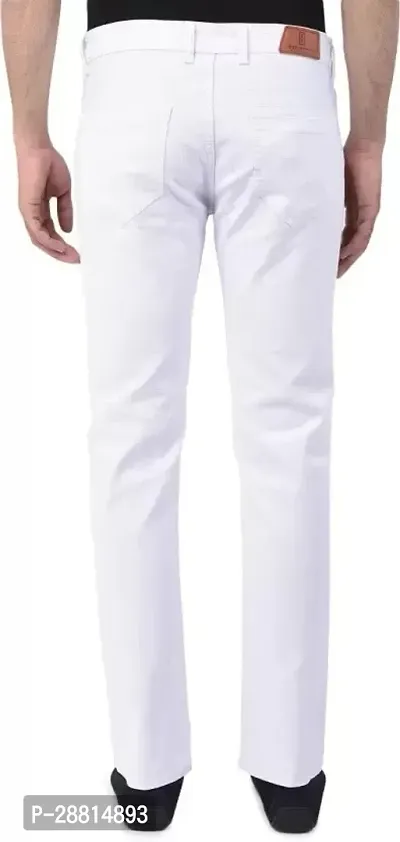 FLETE Stylish White Denim Mid-Rise Jeans For Men-thumb2