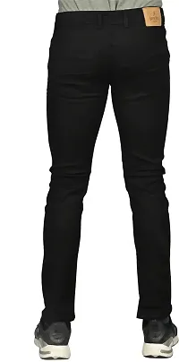 JOVS HIL Stylish Black Denim Mid-Rise Jeans For Men-thumb1