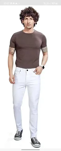 Stylish Cotton Blend Mid-Rise Jeans For Men-thumb1