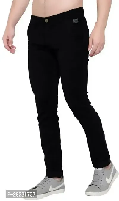 Stylish Black Denim Mid-Rise Jeans For Men-thumb5