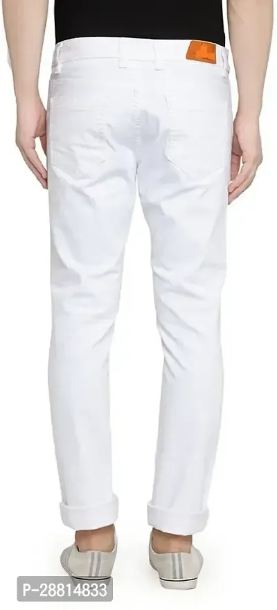 Domini Stylish White Cotton Blend Mid-Rise Jeans For Men-thumb2