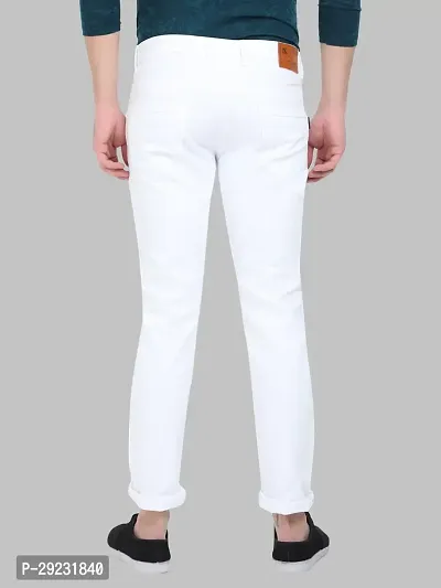 Stylish White Denim Mid-Rise Jeans For Men-thumb5