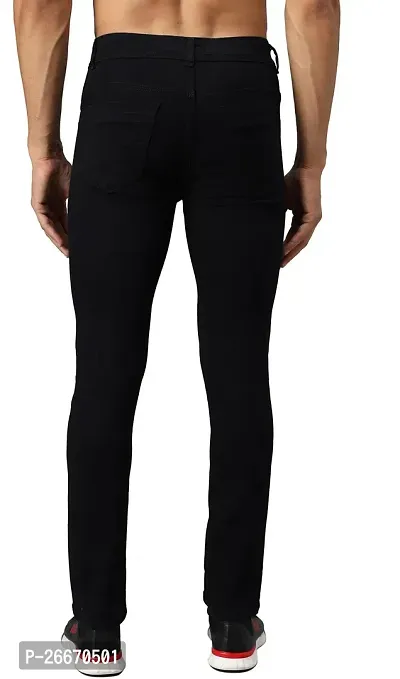 Stylish Black Denim Mid-Rise Jeans For Men-thumb2