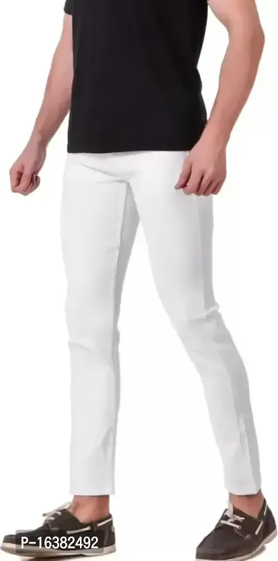 Men Plain White Jeans SDJOI32