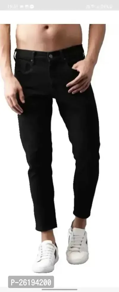 Stylish Cotton Blend Mid-Rise Jeans For Men