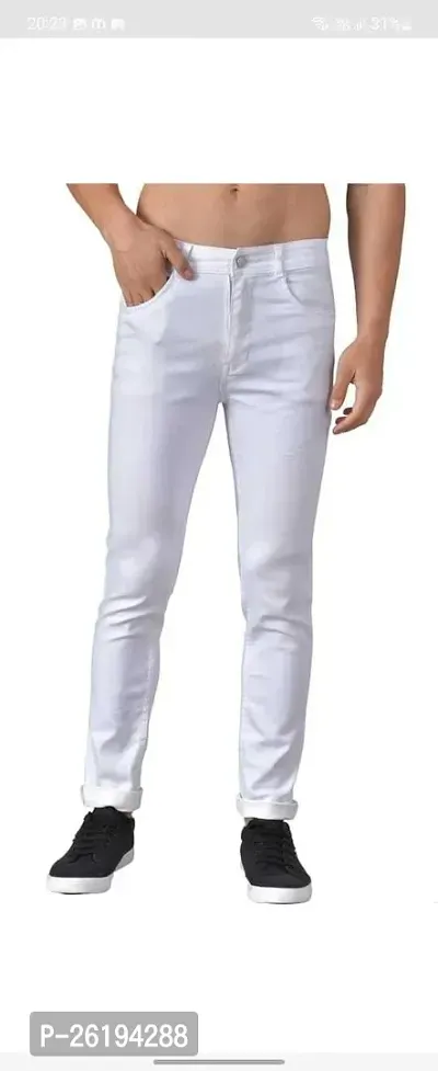 Stylish Cotton Blend Mid-Rise Jeans For Men