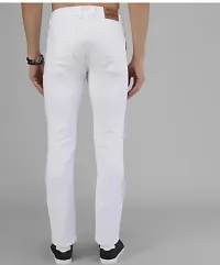 MEN KNEE SLIT WHITE JEANS SDJK32JK32JK-thumb1