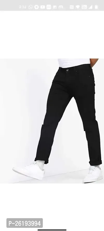 Stylish Cotton Blend Mid-Rise Jeans For Men-thumb2