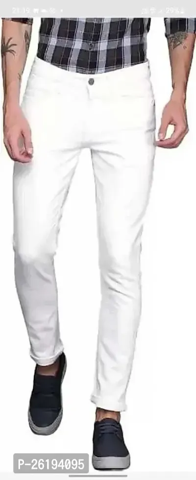 Stylish Cotton Blend Mid-Rise Jeans For Men