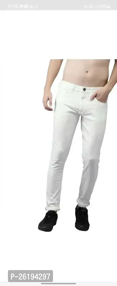 Stylish Cotton Blend Mid-Rise Jeans For Men